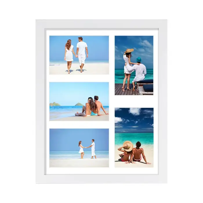 Cadre photo créatif multifonctionnel à 5 compartiments, rectangulaire, fait main, pour collage, cadr