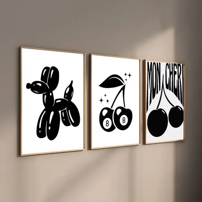 Affiche de lecteur de disque de billard noir et blanc
