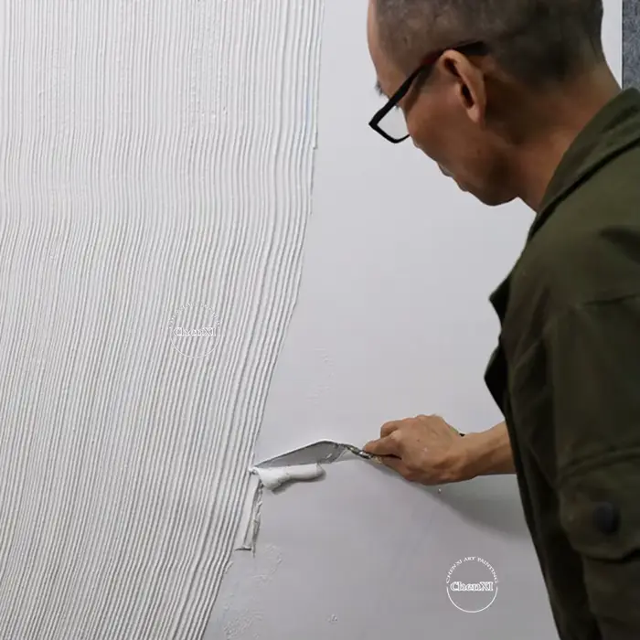 Décoration de la maison contemporaine peinte à la main, ligne blanche abstraite, coutumes sur toile, grande décoration de chambre, sans cadre, offre spéciale