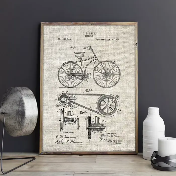Affiches de peinture sur toile de vélo
