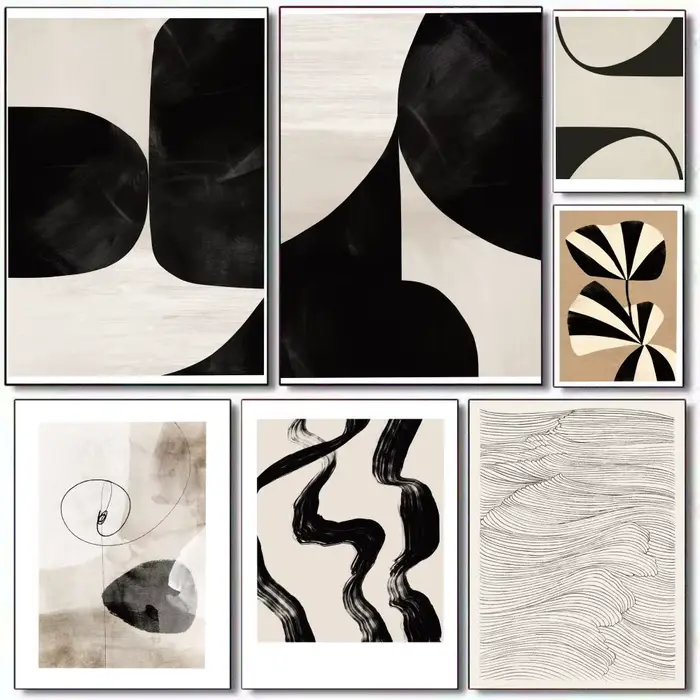 Impression sur toile d'art moderne noir et blanc