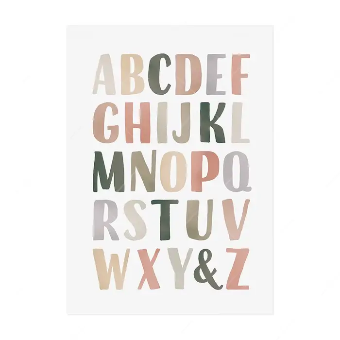 Affiches éducatives Alphabet numéro forme couleurs pépinière mur Art nordique affiches et impression