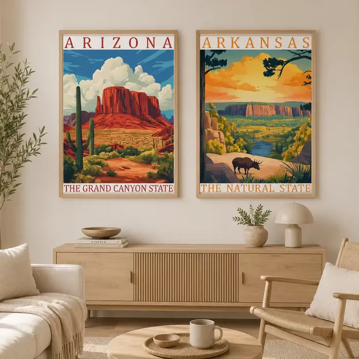 Art mural paysager vintage