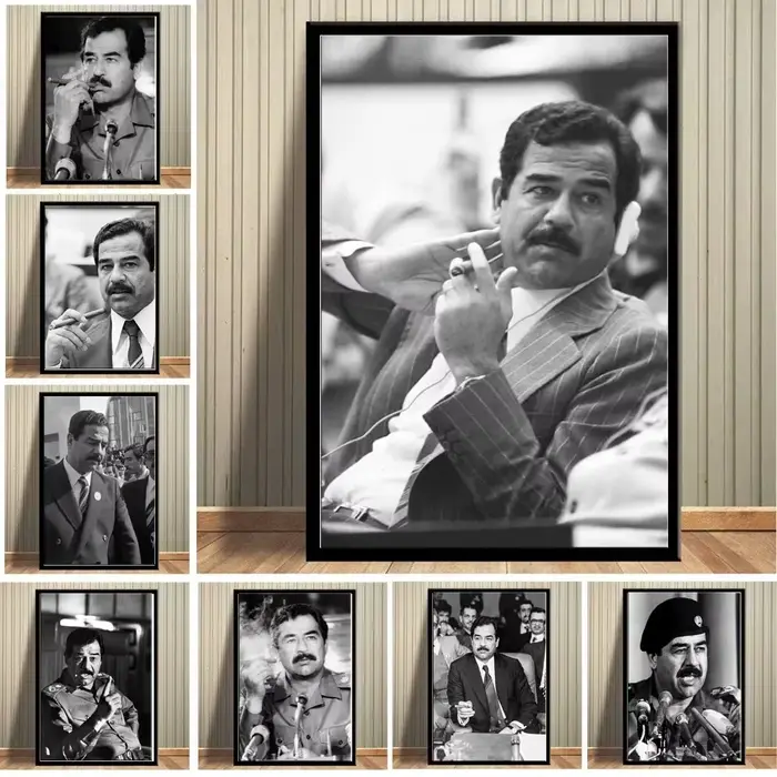 Photo le grand chef matéridam Hussein Portrait toile peinture