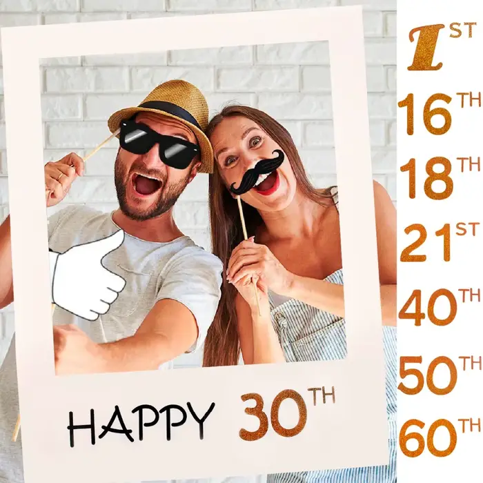 1/16/18/21/30/40/50/60ème 2019 cadre Photo papier photos joyeux anniversaire