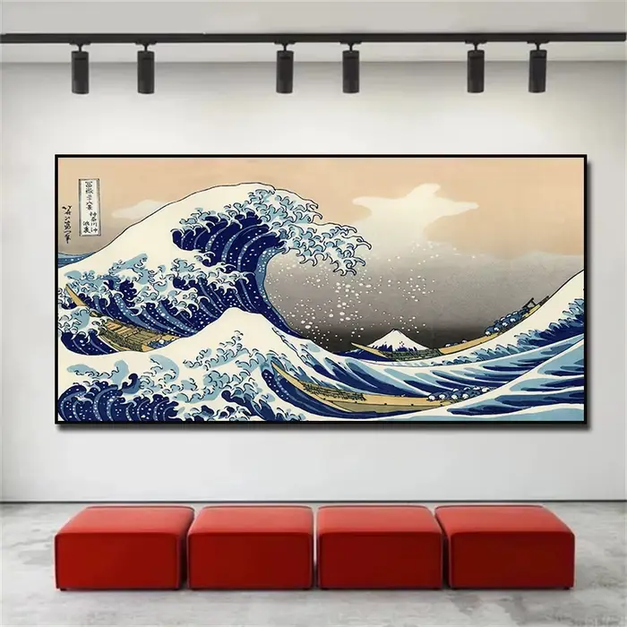 Grande vague d'oké agawa Japon Ukiyo-e Vintage toile peinture Art affiches et impressions photo mura