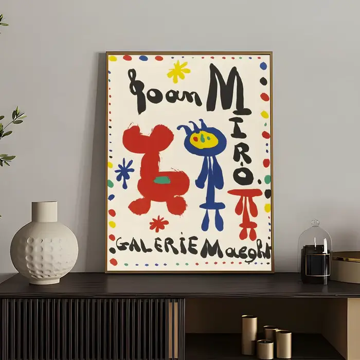 Affiche d'art populaire Jjoan Miro, polyvalente, HD, étanche, décor mural auto-adhésif pour n'import