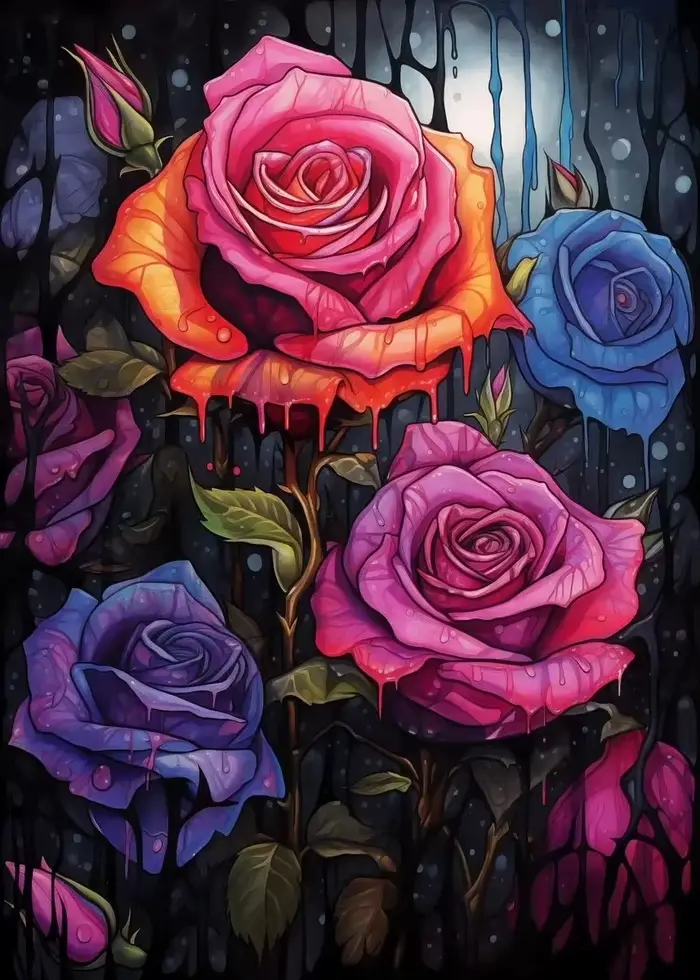 Affiche de puissance de fleur d'art moderne, peintures et imprimés sur toile esthétiques, images mur