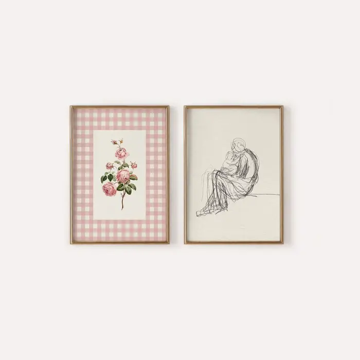 Affiches d'art rétro rose pour pépinière, décor de chambre de filles d'inspiration Vintage, peinture imprimée sur toile, décoration cadeau, décor mural pour pépinière