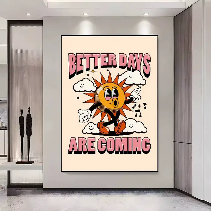 Affiche rétro pop de dessins animés sur le thème de la nourriture
