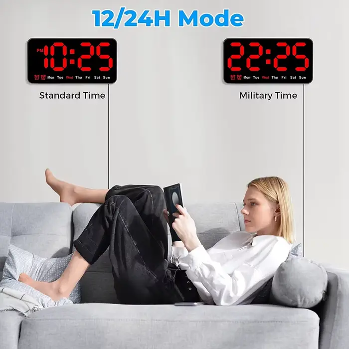 Horloge murale numérique à LED