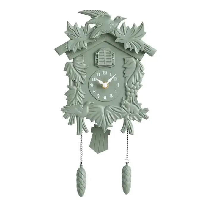 Horloge à pendule amusante en forme d'oiseau coucou, silencieuse, sans tic-tac, avec réglage du volu