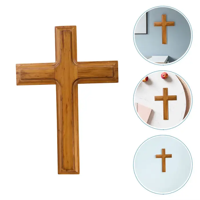 Croix murale en bois massif, croix décorative en bois à suspendre pour l'église, la maison, décorati