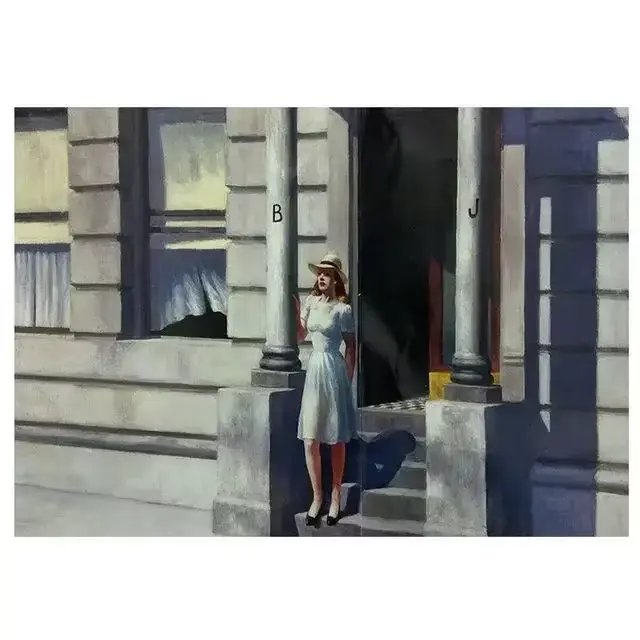 Affiche Edward Hopper, images modulaires de personnes au soleil, art mural nordique imprimé, peintur