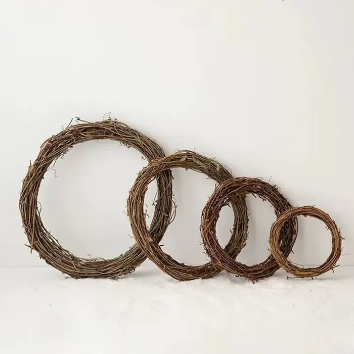 10cm/15cm/20cm cadre en rotin artificiel maison de mariage fête de noël jardin extérieur décor bricolage mariée couronne porte accessoire suspendu