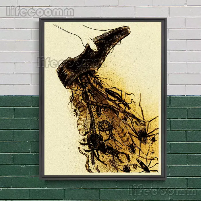 Affiche d'art fantaisie d'horreur imprimée