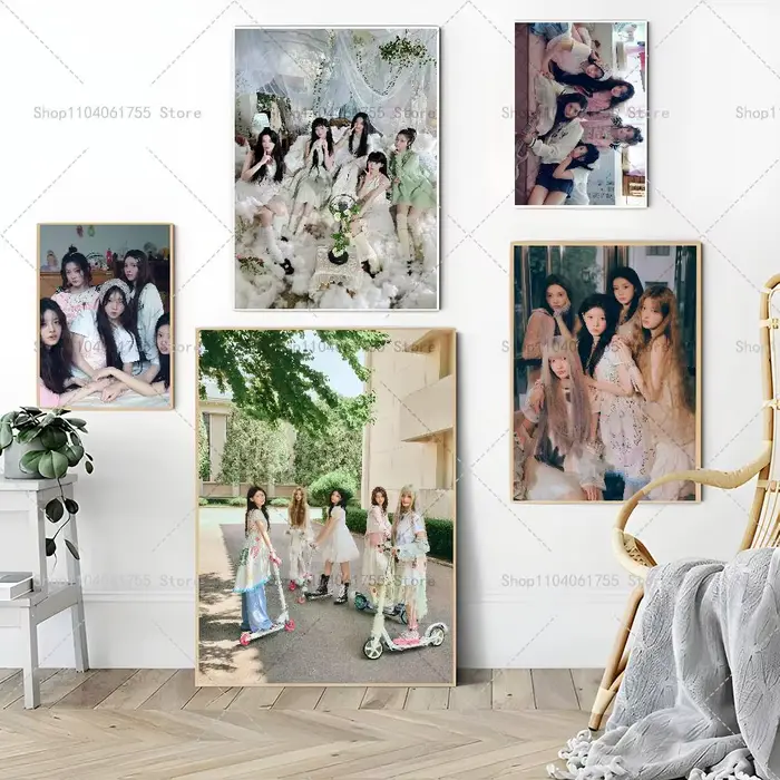 Affiche KPOP I-ILLIT, autocollant artistique auto-adhésif en papier imperméable, décoration murale pour café, bar, chambre