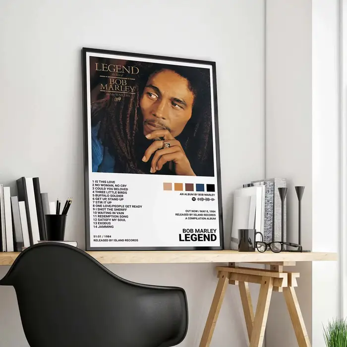 ATIONS-Affiche sur toile vintage du chanteur de rock Volkswagen, Bob Marley, album de musique, JENO Woman No Cry Comic, impression d'art mural, décor de chambre à la maison