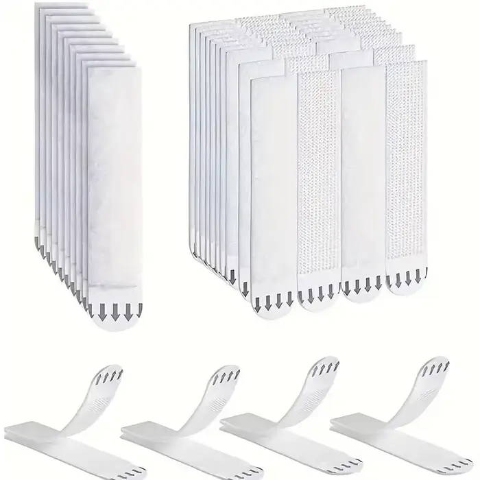 12/24 paires de crochets muraux adhésifs double face amovibles sans perçage pour cadres et œuvres d'