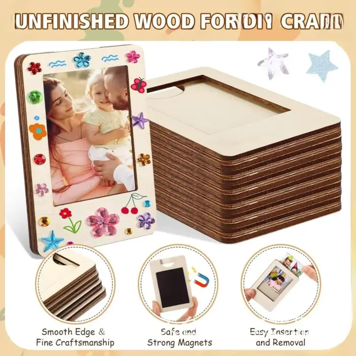 Cadres photo en bois DIY avec autocollants