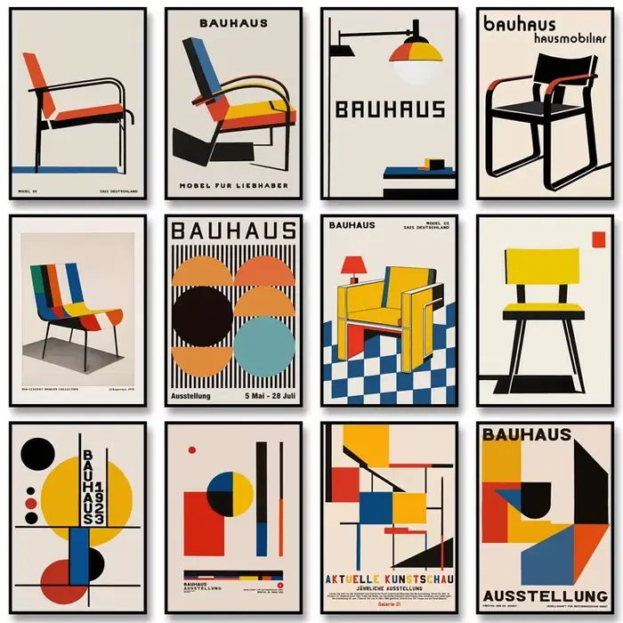Affiches d'exposition d'art abstrait Bauhaus