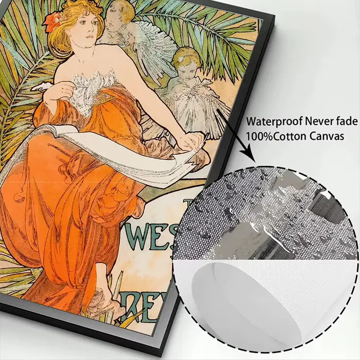 Alphonse Mucha – peinture sur toile Vintage pour femme