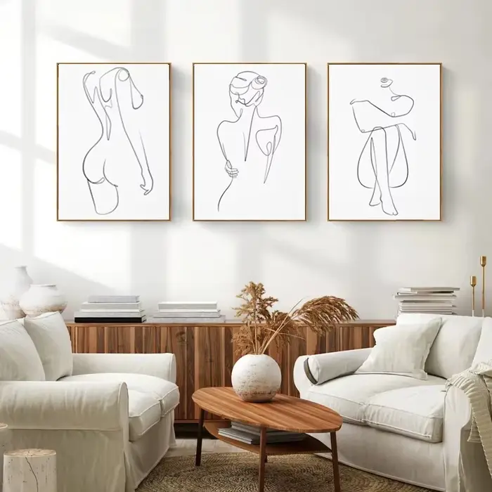 Art mural minimaliste scandinave pour femme