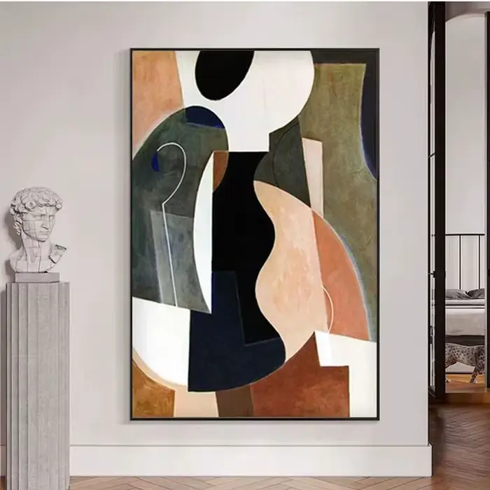 Peinture à l'huile abstraite moderne faite à la main sur toile, décoration esthétique pour le salon,