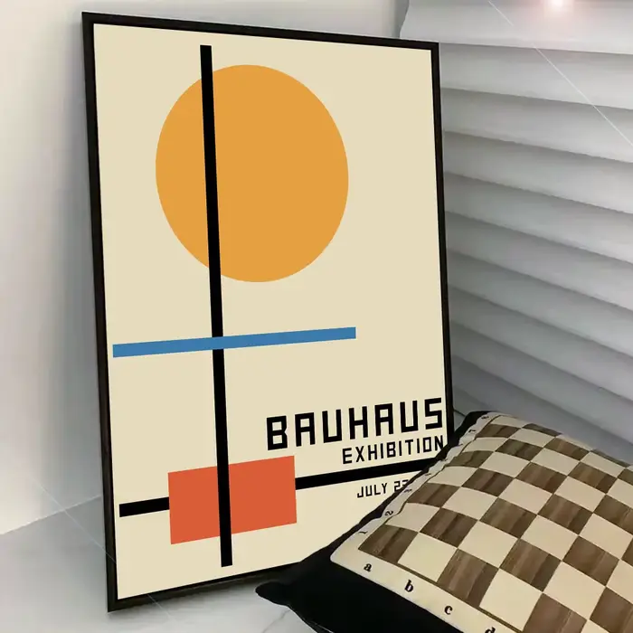 Bauhaus – affiche d'exposition géométrique, papier imprimé, maison, chambre à coucher, entrée, Bar,