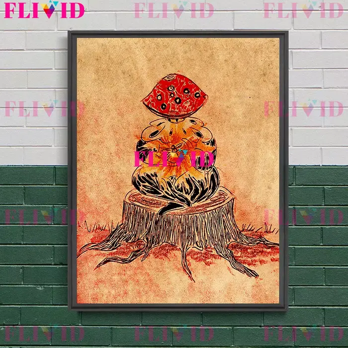 Peinture sur toile d'art mural vintage abstraite psychédélique