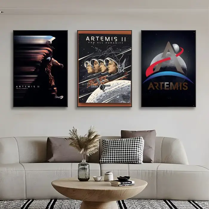 Affiche d'exploration aérospatiale A-Artemis II
