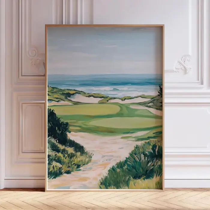 Impression de golf à l'aquarelle | Affiche de paysage de golf pittoresque, impression d'art de gol