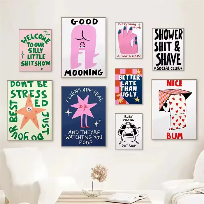 Slogan humoristique, imprimés de dessins animés