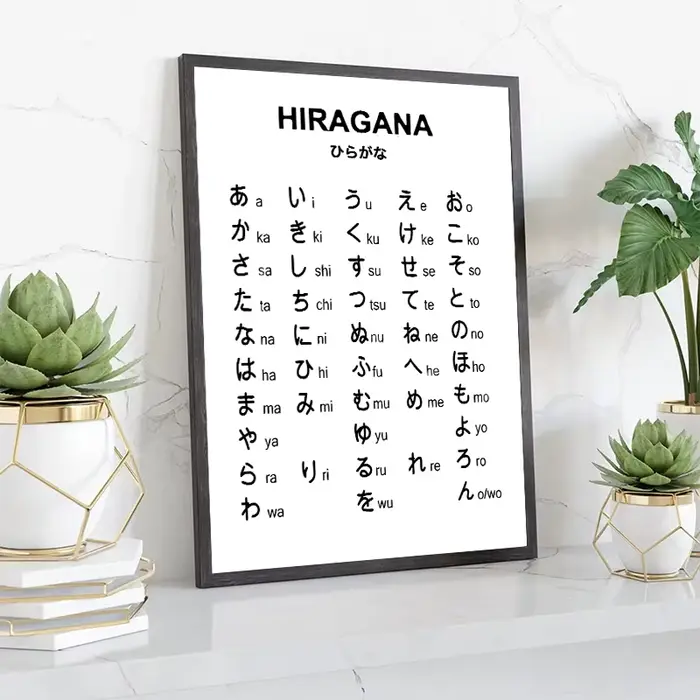 Hiragana et Katakana graphique Art noir blanc Alphabet japonais affiche japon photo toile peinture et impression pour chambre décor à la maison