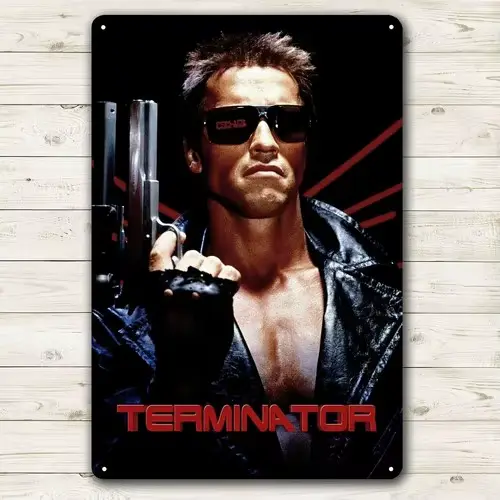 Pancarte en métal Terminator, style vintage, affiche de film, publicité pour home cinéma, Schwarzene
