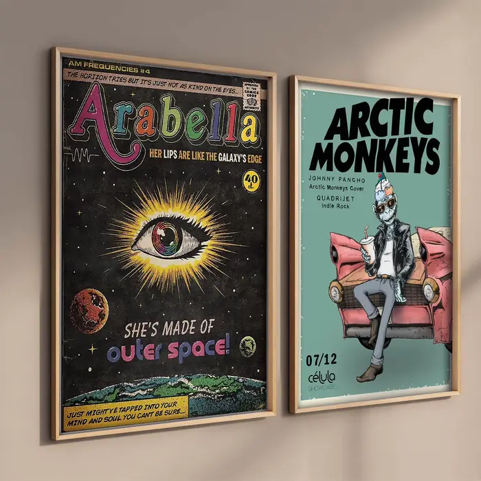 Affiche de musique de voiture de singe arctique des années 80