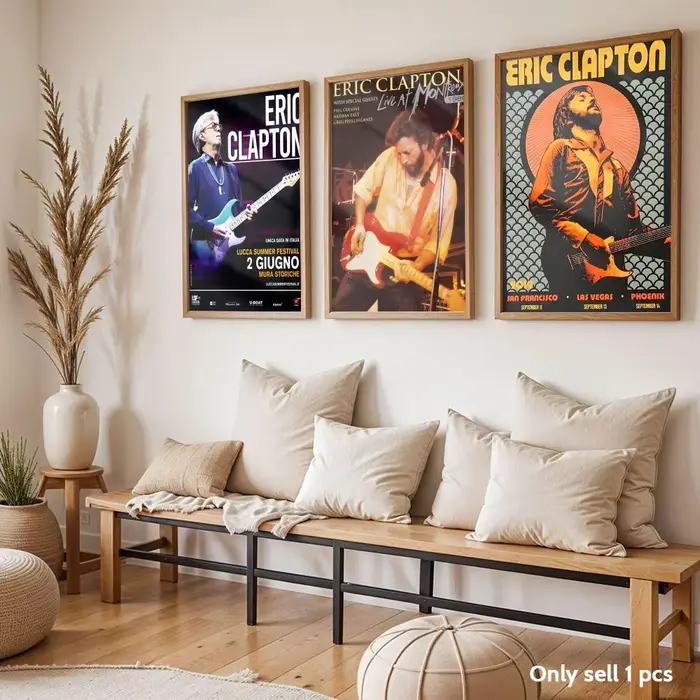 Affiche Singer E-Eric C-Clapton, autocollants muraux imperméables, décor mural amovible pour salon et chambre à coucher