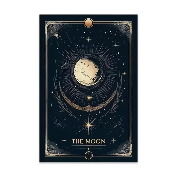 STRATravelling Art Poster, Stars Moon and Sun, Vintage Print Painting, Gothic Art, Living Room, Bedr
