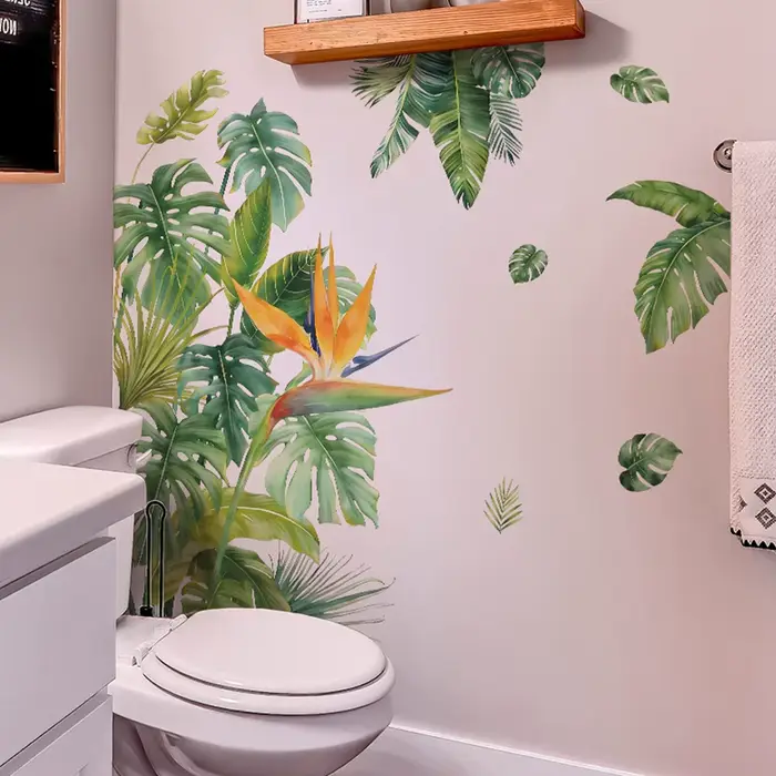 Autocollant mural végétal vert