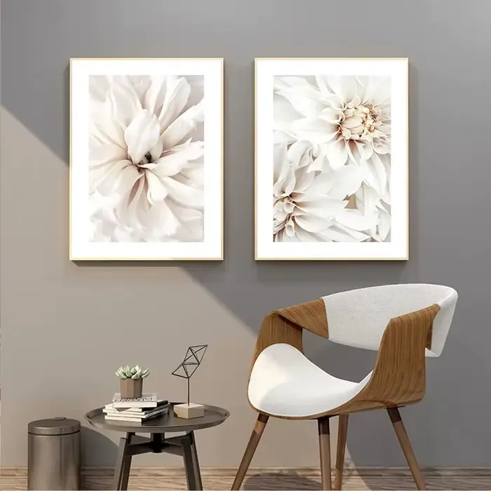 Toile d'images murales de paysage d'herbe de fleur Beige