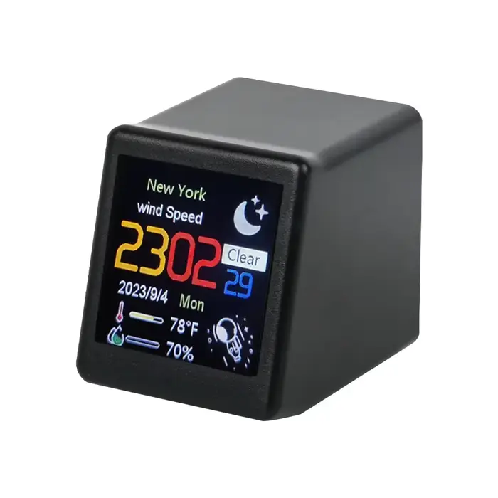 Horloge météo intelligente WIFI Station météo translucide Bitcoin surveillance bureau créatif orneme