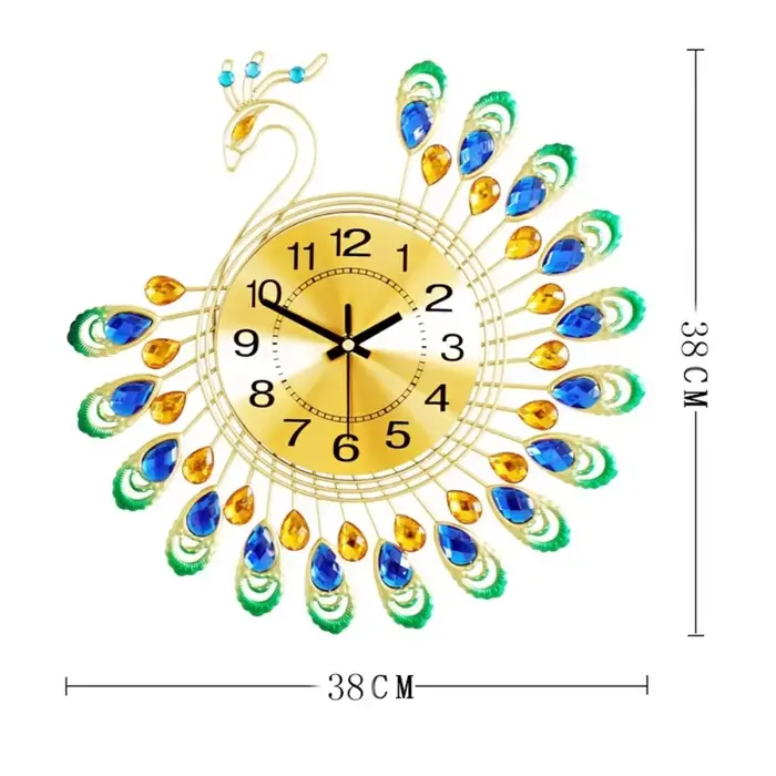 Horloge murale de luxe moderne en or Vintage