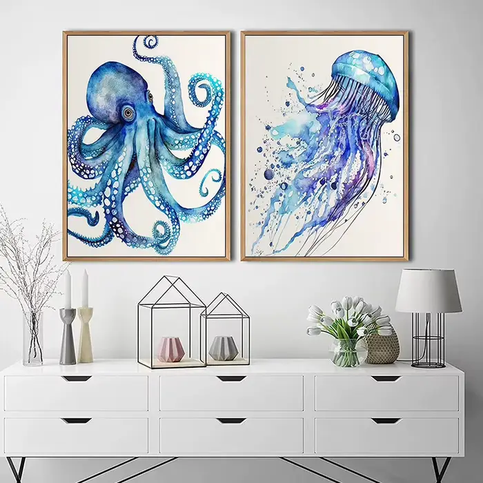 Affiche murale en forme d'animal de mer