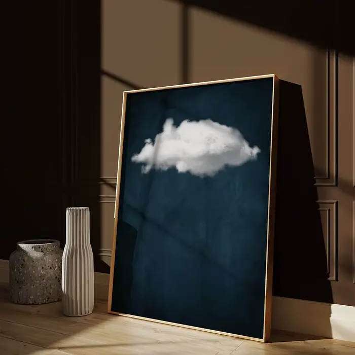 Tableau mural abstrait Nuage Blanc Ciel Bleu