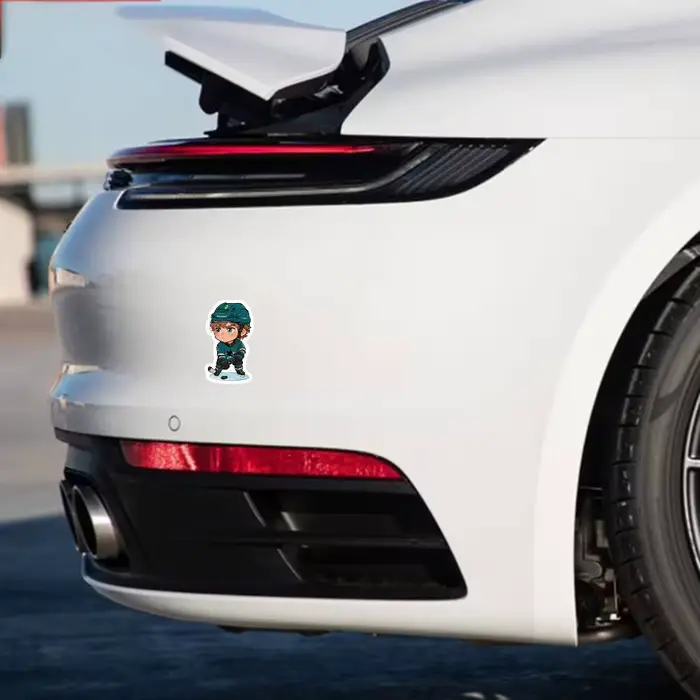 Autocollants imperméables de style Chibi Will Smith Hockey pour décorer les fenêtres de voitures