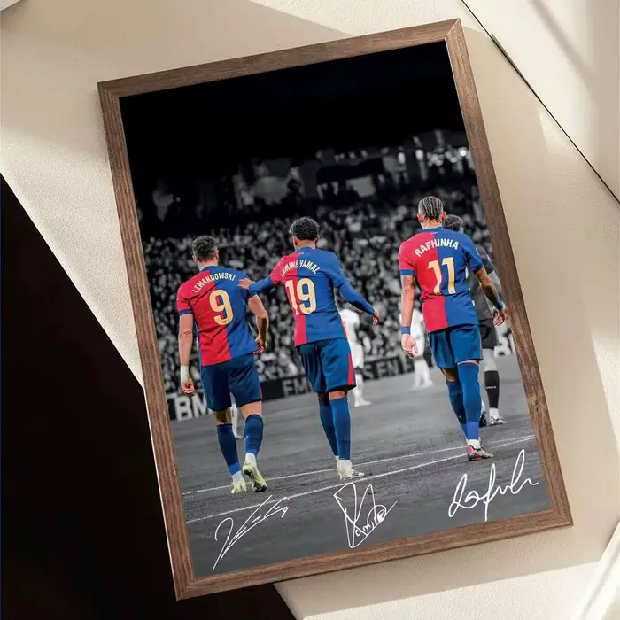 Affiche d'étoile de Football célèbre, 1 pièce, autocollant d'art auto-adhésif en papier imperméable,