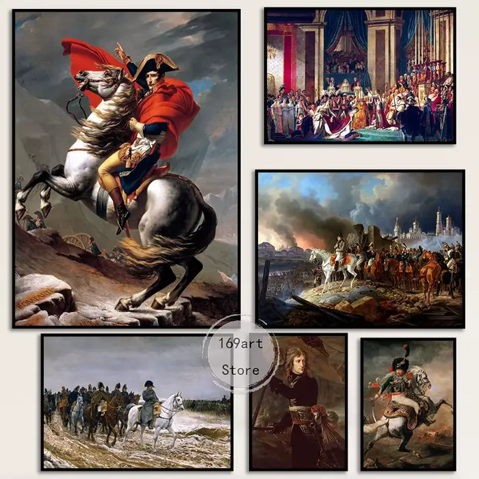 Napoléon citations traversant les alpes le chasseur de charge Art affiche toile peinture impressions murales photo salon décor à la maison