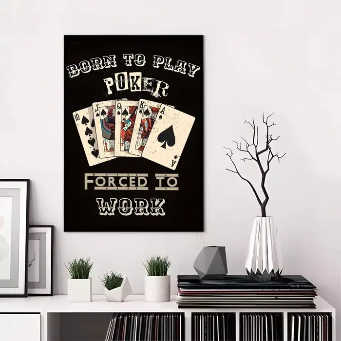 Affiche de jeu de poker drôle, autocollant mural décoratif moderne pour salon, affiche de décoration