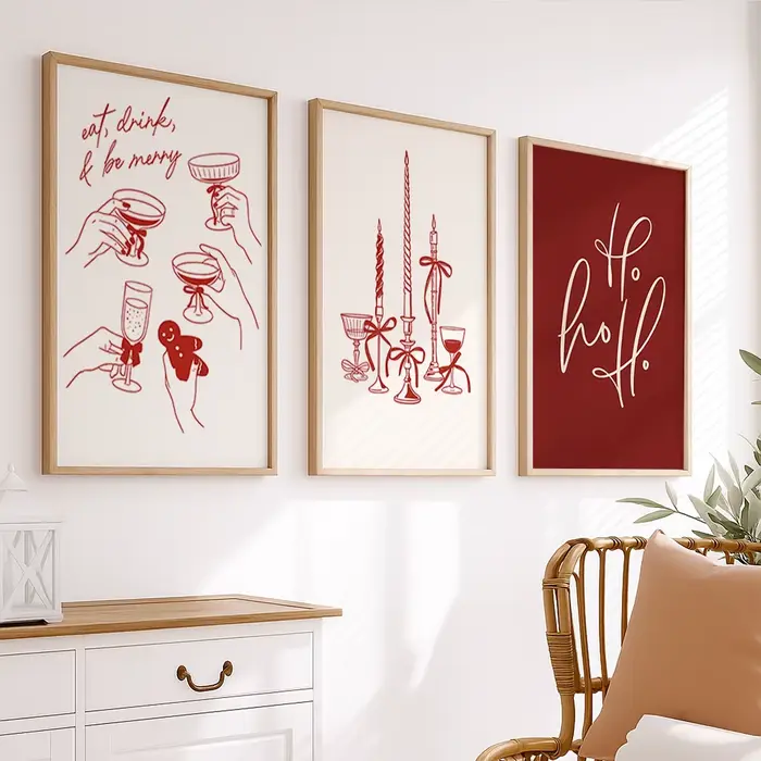 Affiche de cuisine abstraite de noël