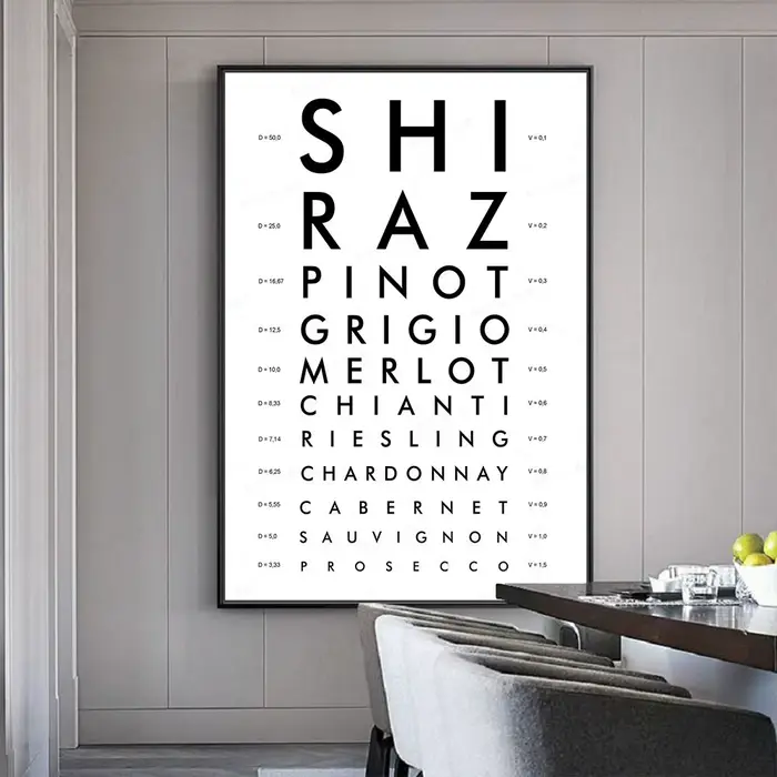 Affiche vintage sur toile avec motif breveté de vin